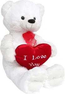 Weiße Teddybären mit Herz
