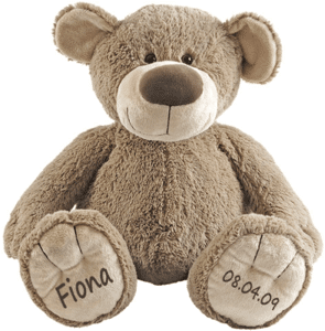 Teddybär mit Namen und Geburtsdatum